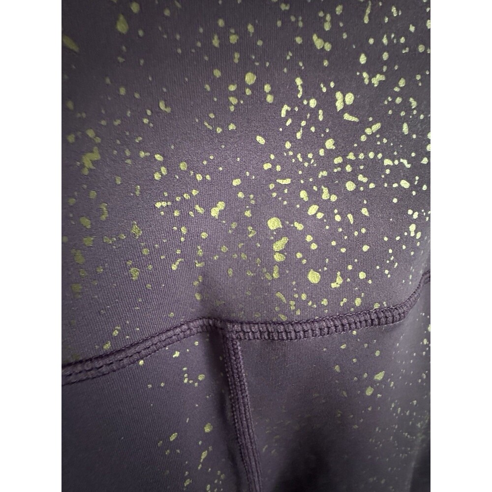 LoveHerShop LOT 3-Pair High Rise Workout Leggings Black/Gold, Purple/Gold Size M - Picture 8 of 8